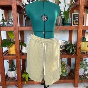 Olive Green Sweat Shorts